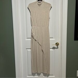 Cream Cotton Sleeveless Dress